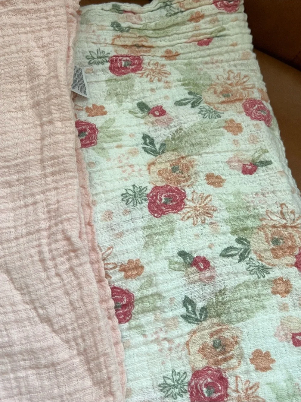 Set of 3 Chick Pea Girl Infant Toddler Large Muslin Swaddle Blankets Cotton